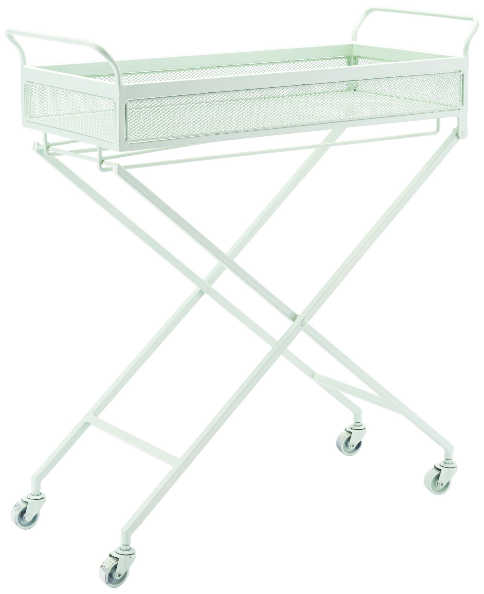 Zuo 26 1/2" Wide Mint Green Steel Rolling Bar Cart