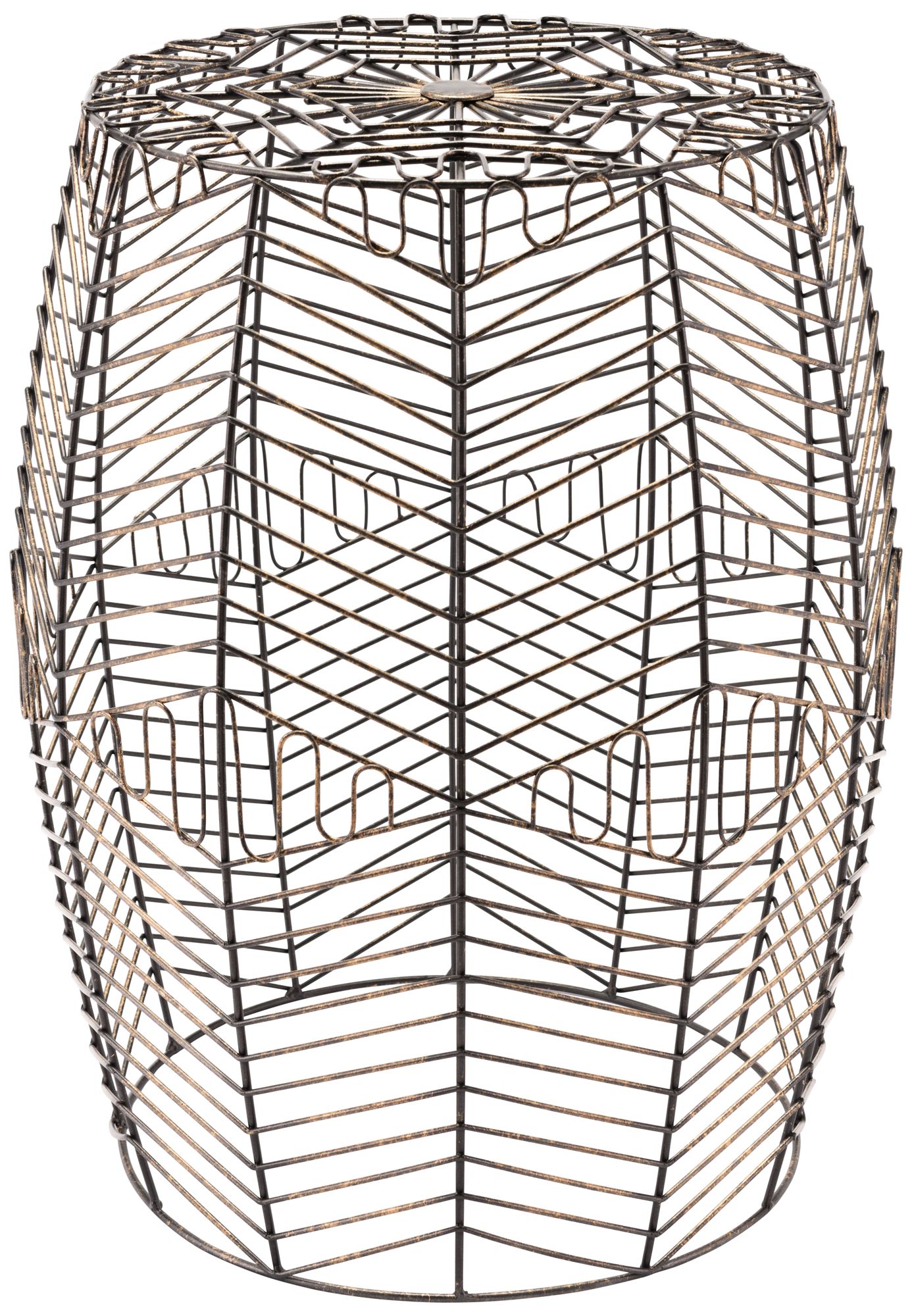 Zuo Dresden Black and Gold Steel Wired Garden Seat