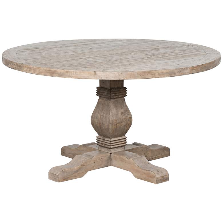 Caleb 55&quot; Wide Reclaimed Desert Wood Round Dining Table