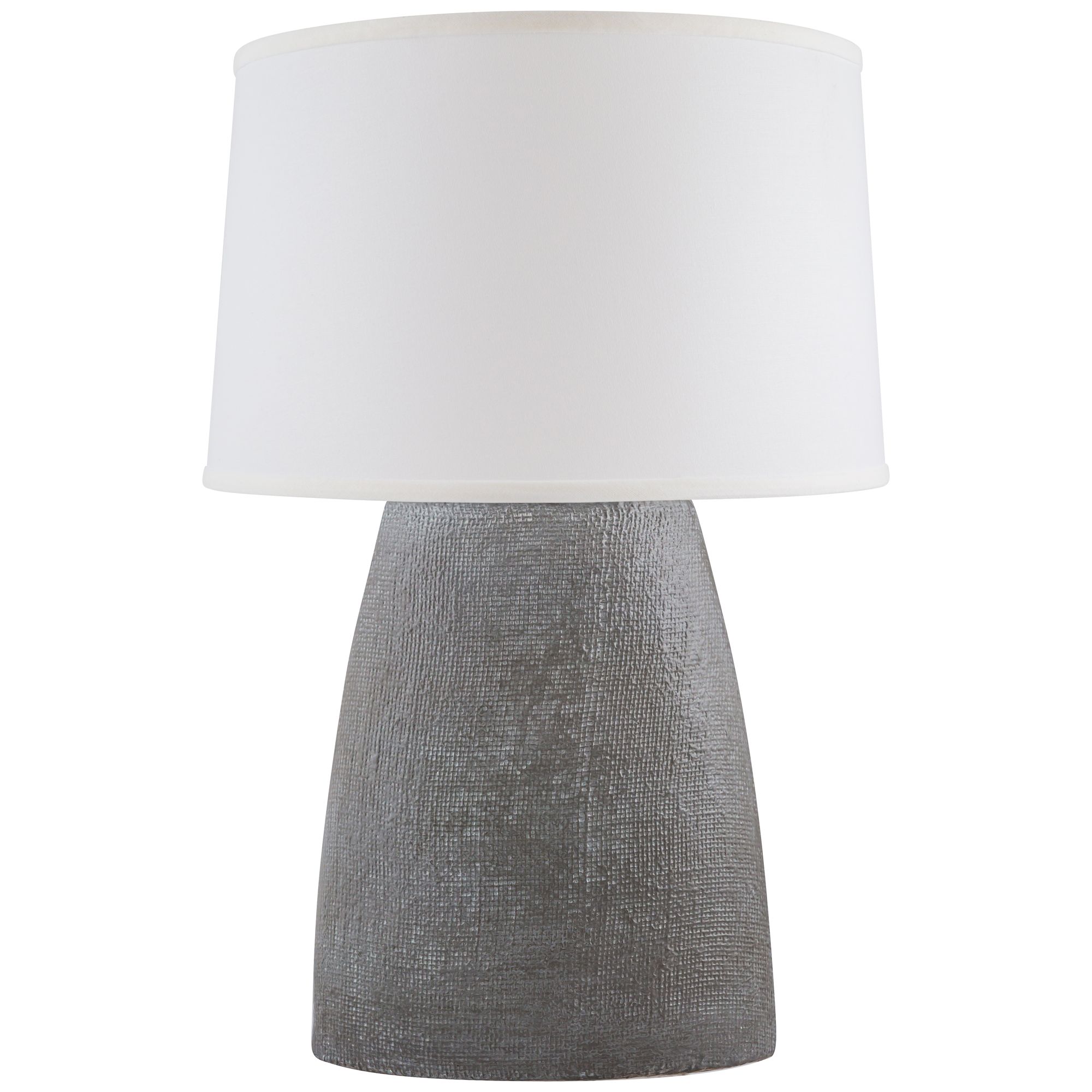 Ellis White Washed Gray Burlap Ceramic Table Lamp
