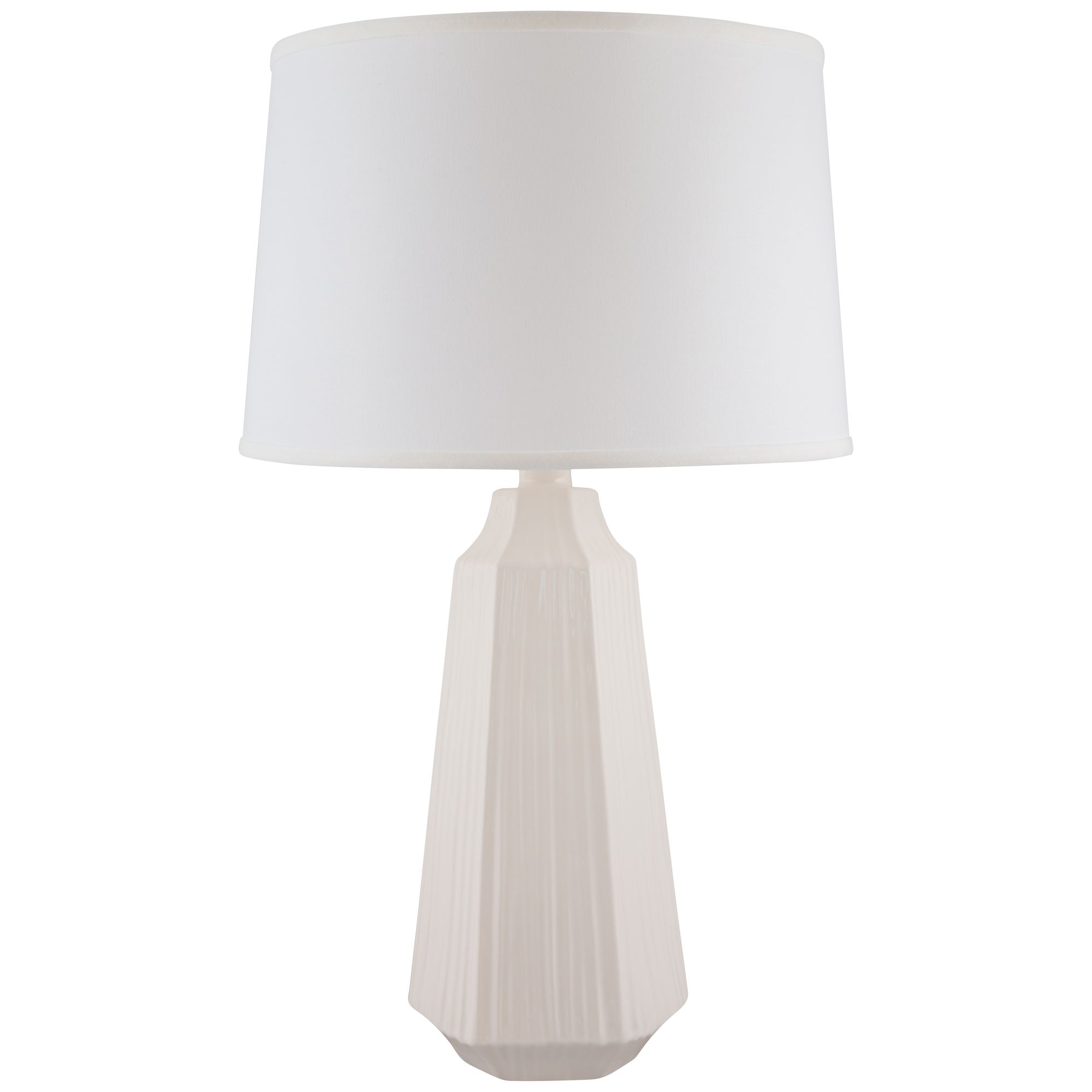 Melinda White Faceted Ceramic Table Lamp