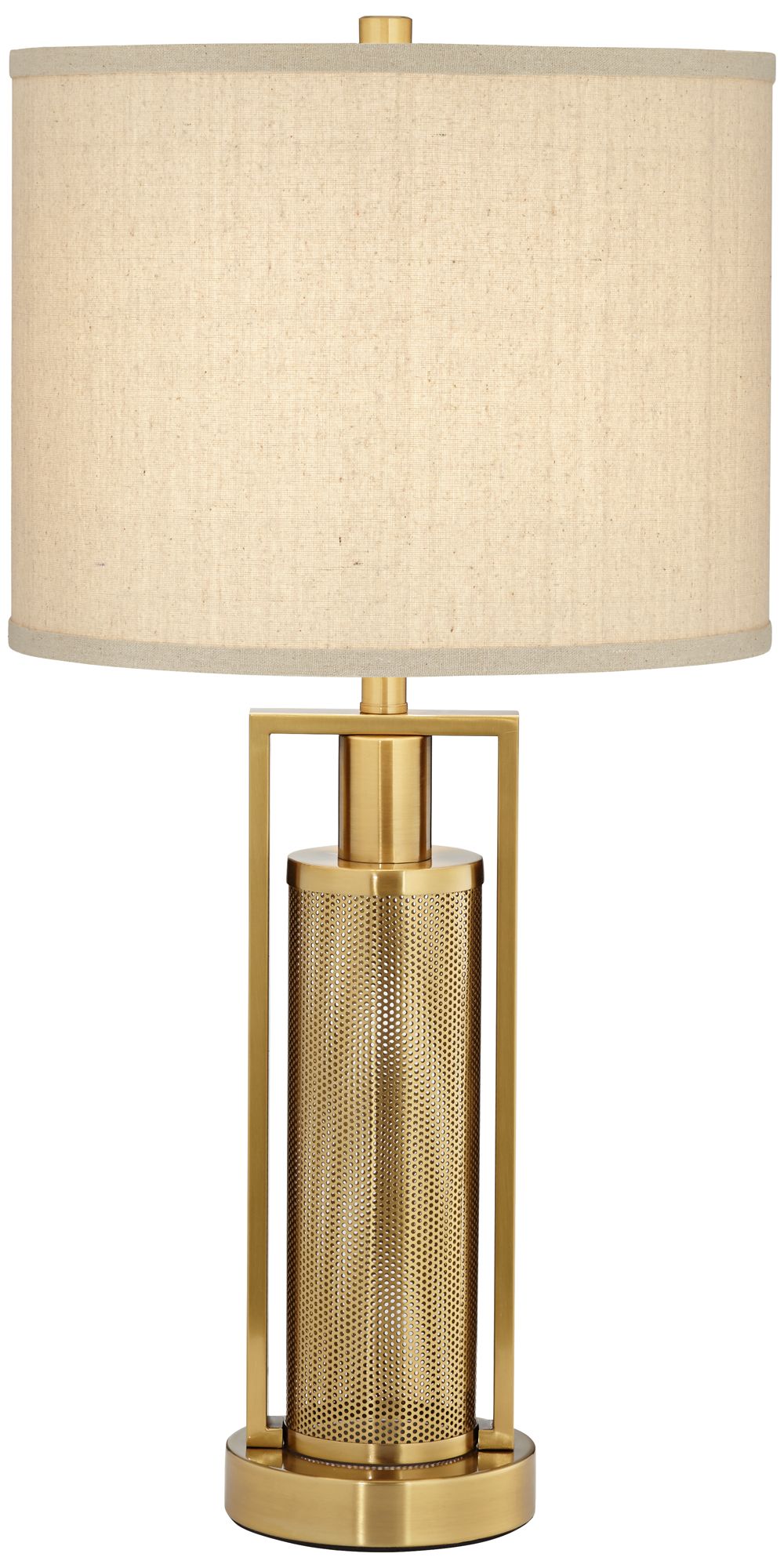 Milly Brass Metal Table Lamp with Night Light 36X30 Lamps Plus