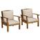 Essex Natural Wood Outdoor Club Chairs Set of 2