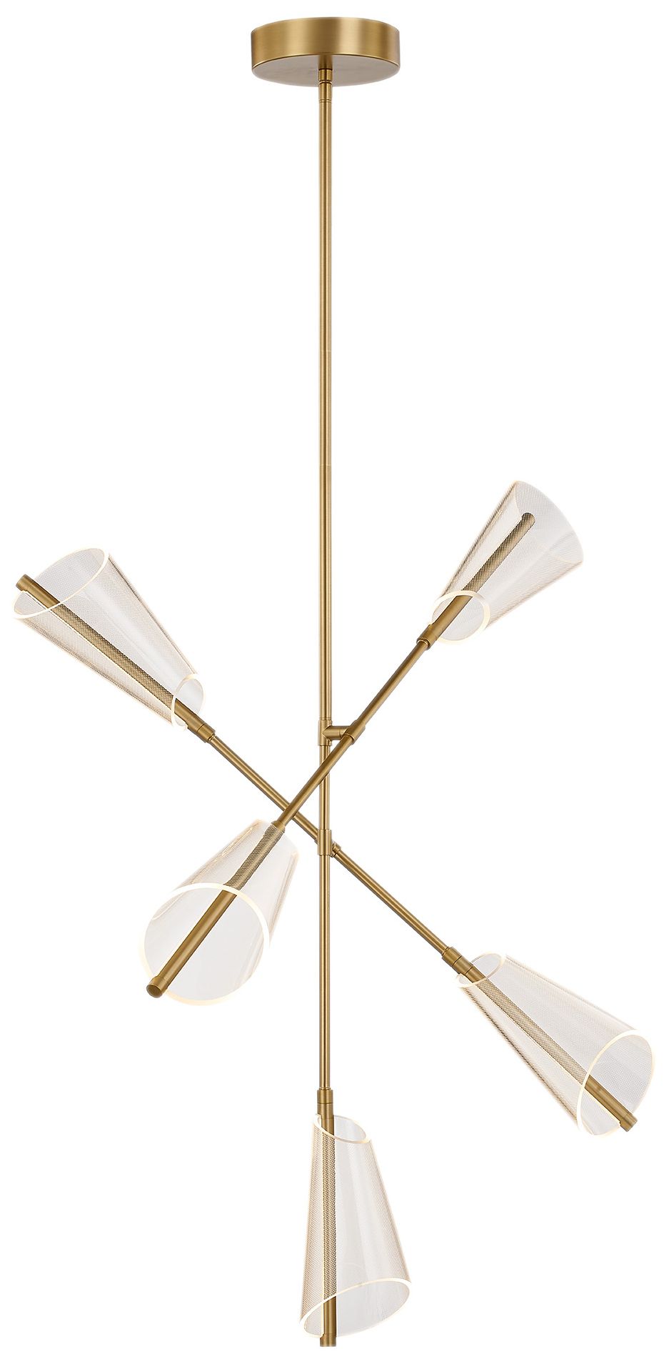 Kuzco Mulberry Led 37-in Brushed Gold/light Guide Led Chandeliers