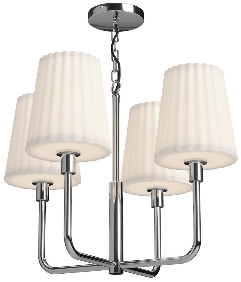 Kuzco Alora Mood Plisse E26 23-in Chrome/opal Matte Glass 4 Lights Chandeliers