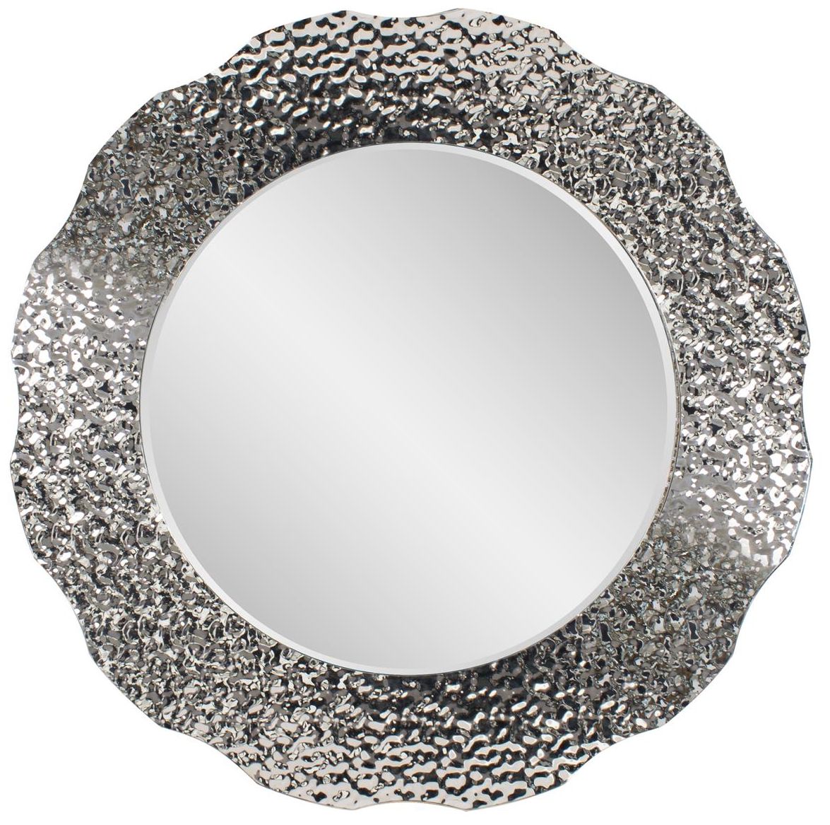 Howard Elliott Round 35.5" Stainless Steel Textured Framed Olmstead Mi