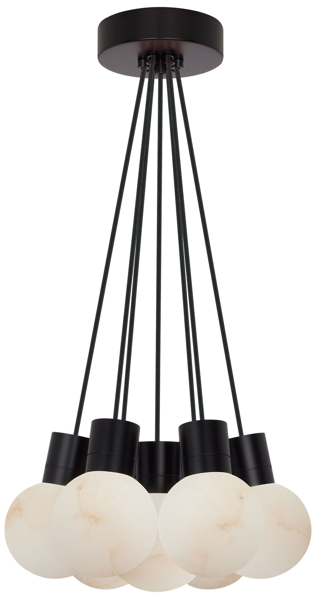 Tech Lighting Visual Comfort Modern 3000k Led 7 Light Alabaster And Black Chandelier