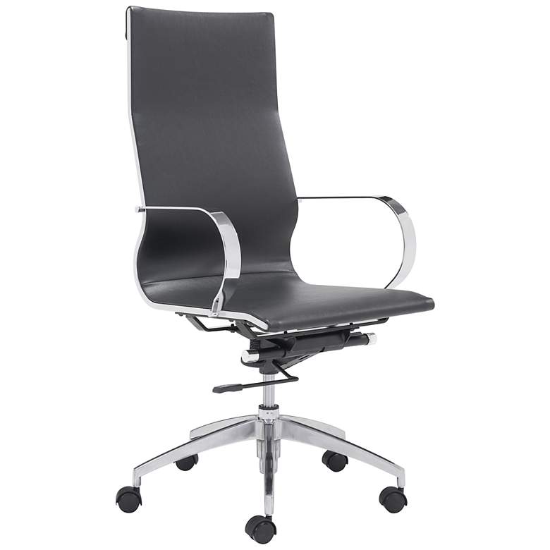 Zuo Glider Black Faux Leather High Back Office Chair