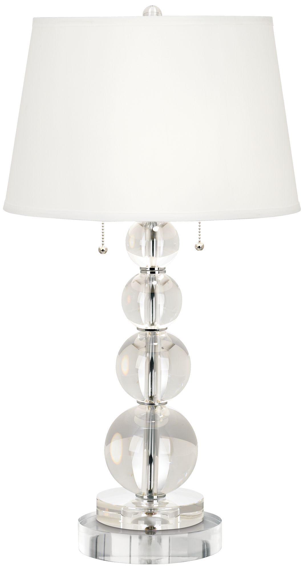 Stacked Crystal Spheres Table Lamp With 8" Wide Round Riser 375N0