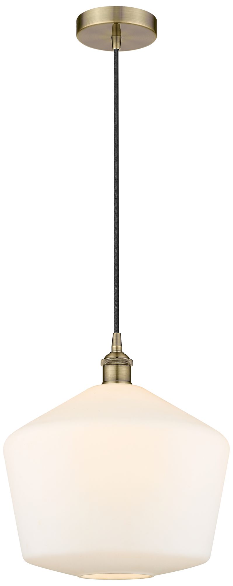 Innovations Lighting Cindyrella 12" Antique Brass Mini Pendant W/ Cased Matte White Shade