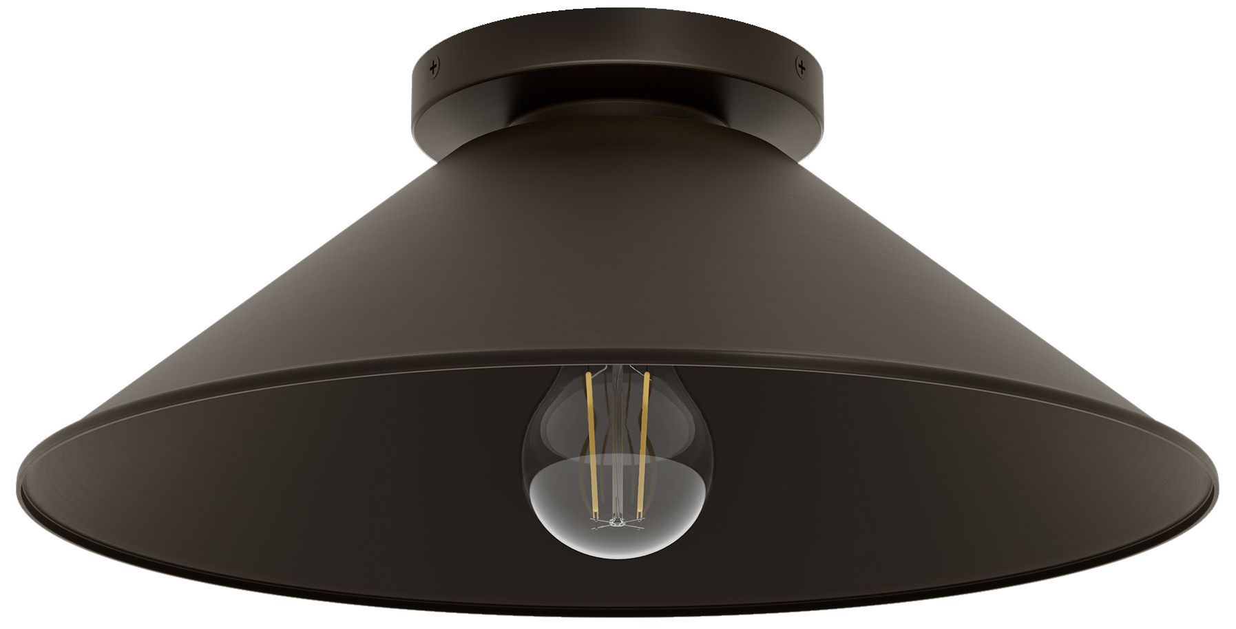 Hunter Skyflow Matte Bronze Outdoor 1 Light 14 Inch Medium Flush Mount In Brown