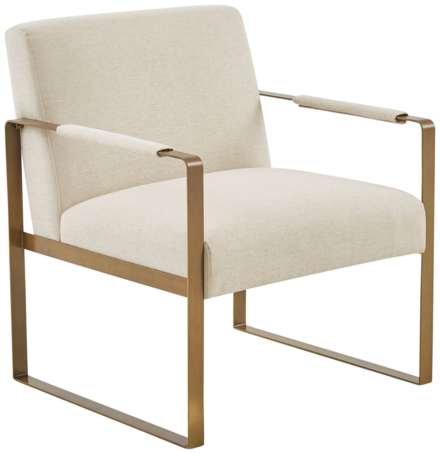 Jayco Cream Velvet Fabric Accent Chair
