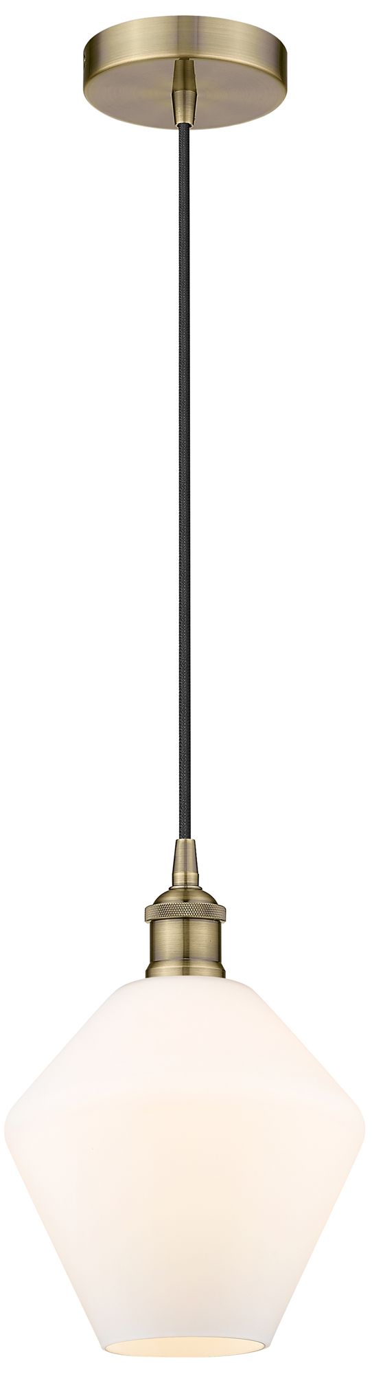 Innovations Lighting Cindyrella 8" Antique Brass Mini Pendant W/ Cased Matte White Shade