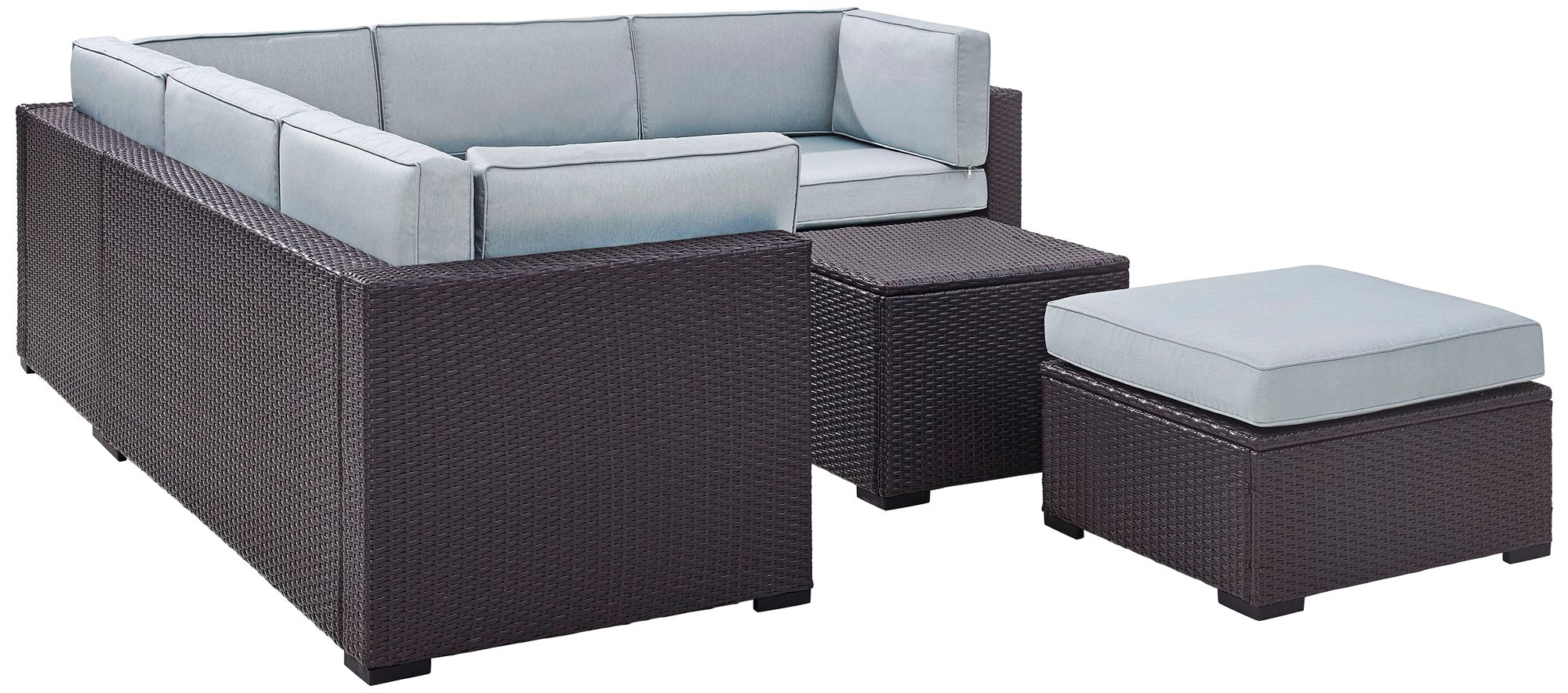 Biscayne Mist Fabric 5-Piece 5-Seat Outdoor Patio Set