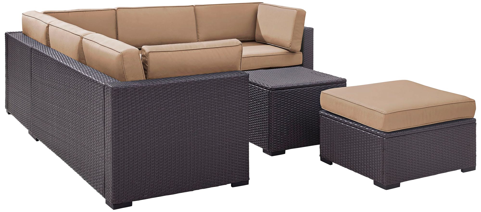 Biscayne Mocha Fabric 5-Piece 5-Seat Outdoor Patio Set