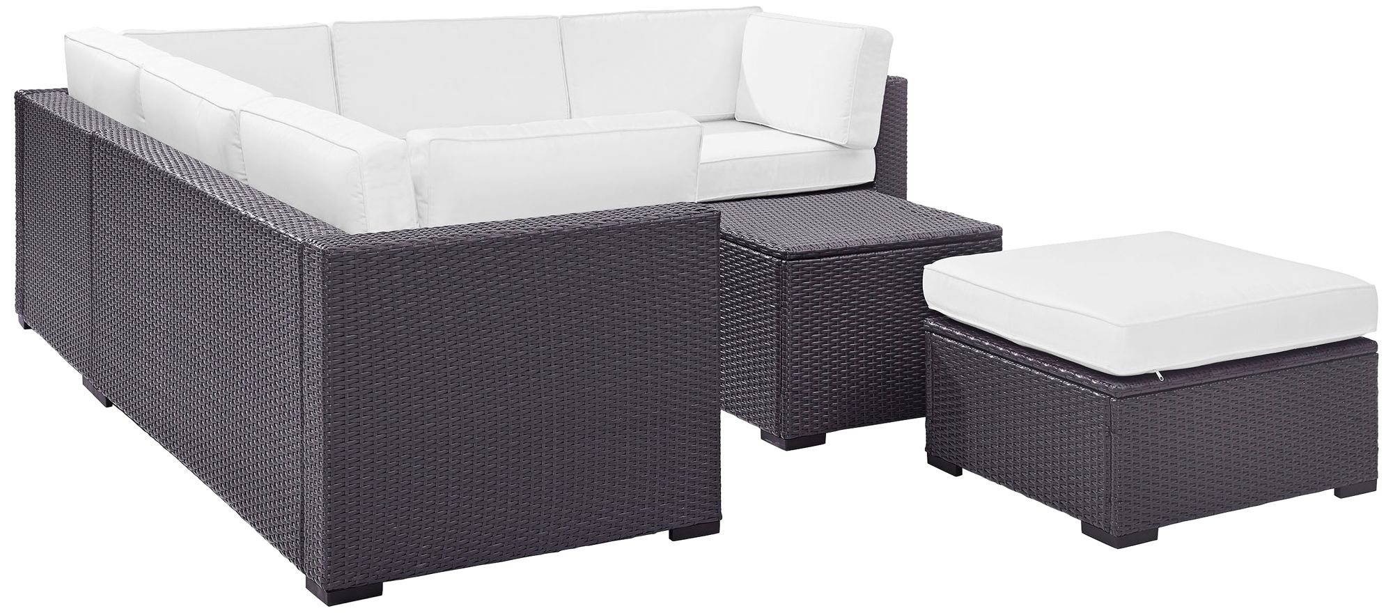 Biscayne White Fabric 5-Piece 5-Seat Outdoor Patio Set
