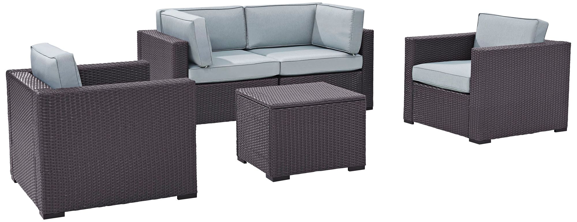 Biscayne Mist Fabric 5-Piece 4-Seat Outdoor Patio Set