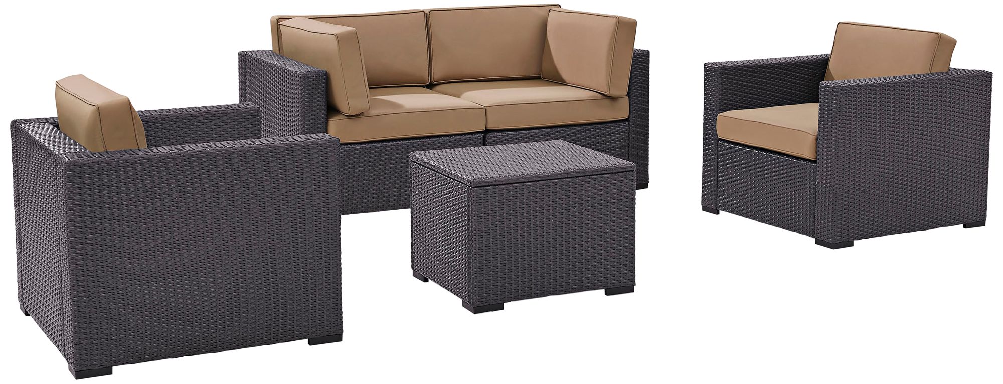Biscayne Mocha Fabric 5-Piece 4-Seat Outdoor Patio Set