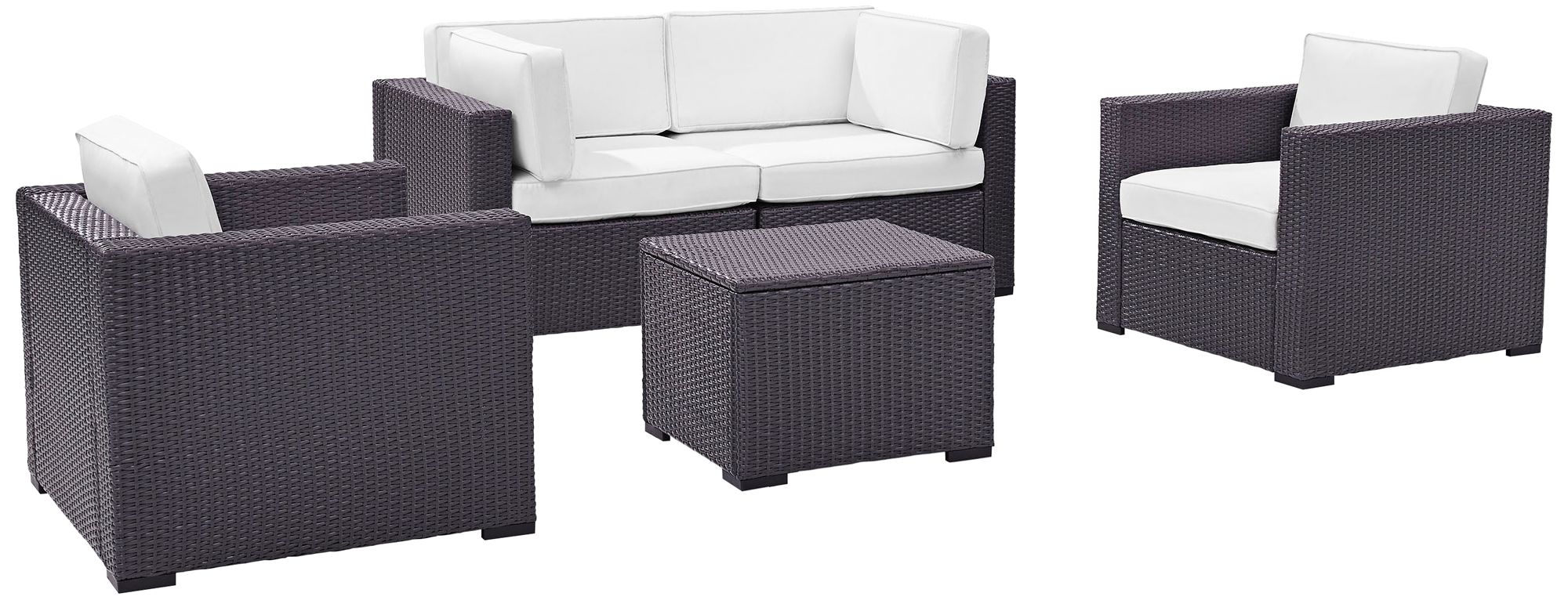 Biscayne White Fabric 5-Piece 4-Seat Outdoor Patio Set
