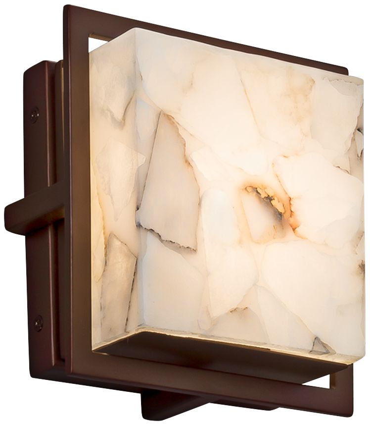 Alabaster Rocks Avalon 6 1/2"H Bronze LED Outdoor Wall Light