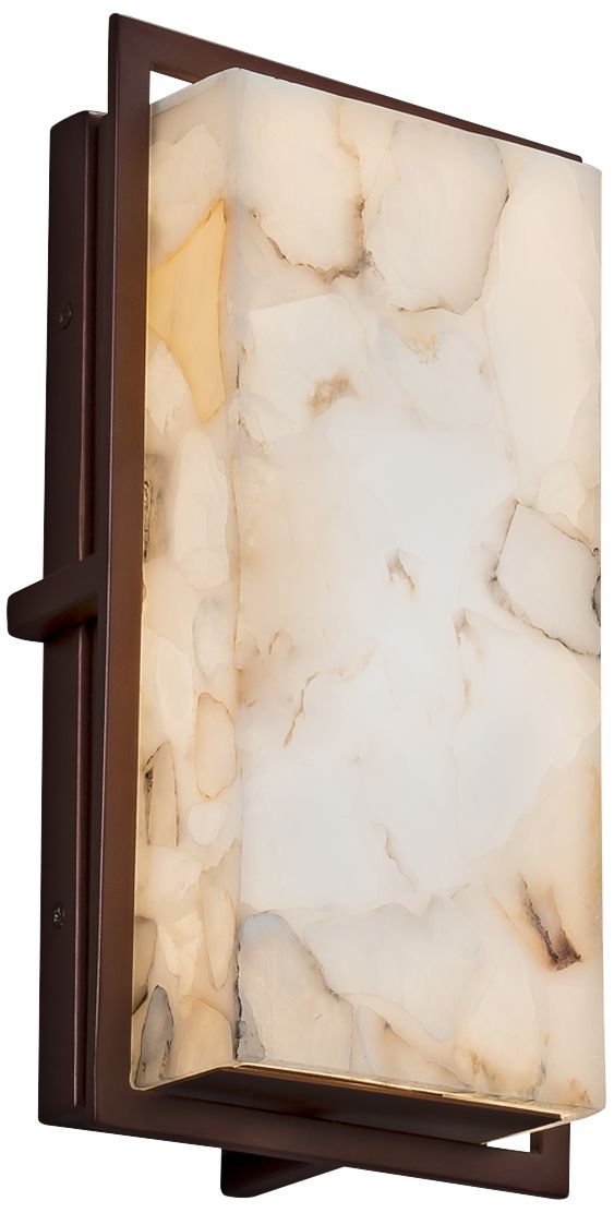Alabaster Rocks! Avalon 12" High Bronze LED Outdoor Wall Light