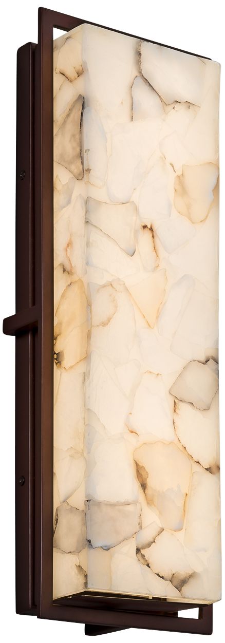 Alabaster Rocks! Avalon 18" High Bronze LED Outdoor Wall Light