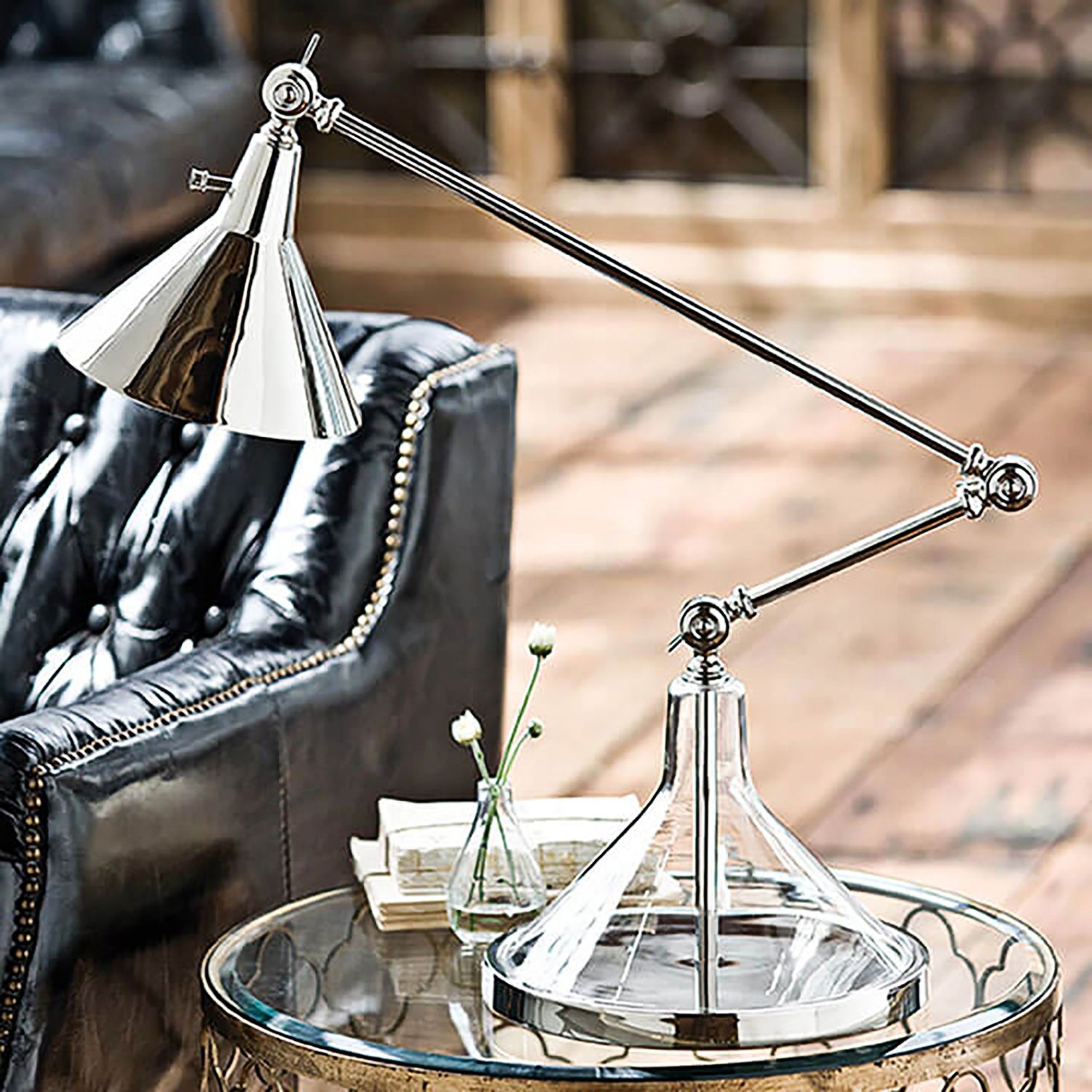 Regina Andrew Funnel Beaker Polished Nickel Desk Lamp