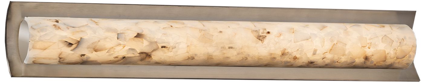 Alabaster Rocks! Lineate 30" Wide Brushed Nickel LED Bath Light
