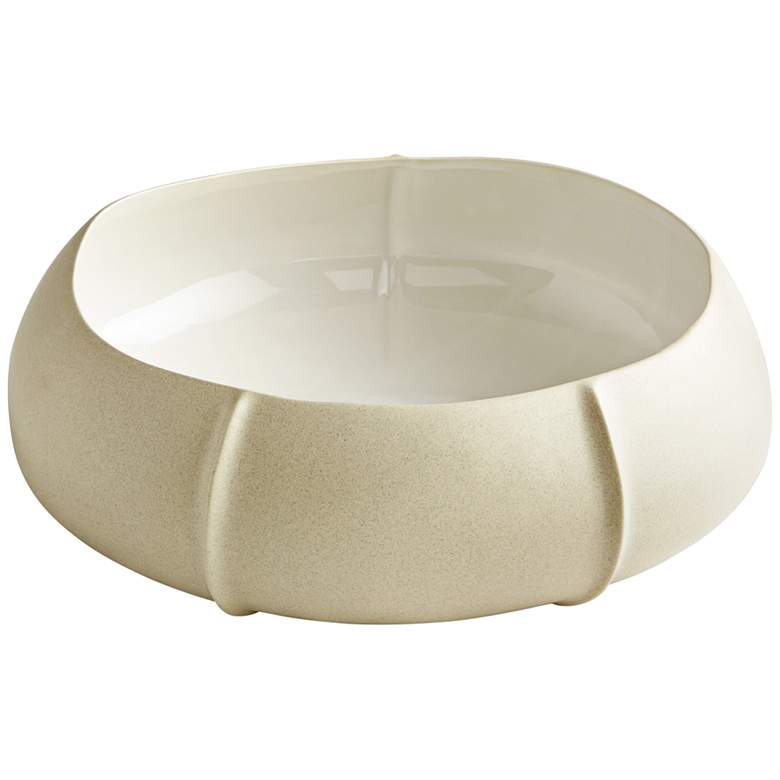 Image 1 Cotton White 16" Wide Modern Ceramic Bowl by Cyan Design