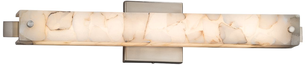 Alabaster Rocks! Edge 23" Wide Brushed Nickel LED Bath Light