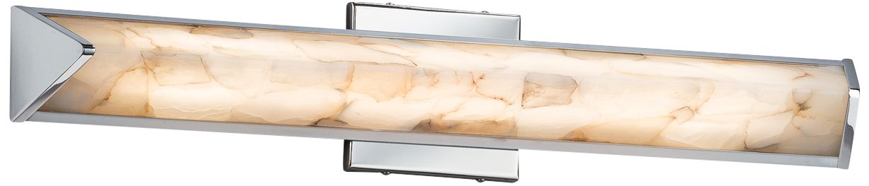 Alabaster Rocks! Apex 21" Wide Polished Chrome LED Bath Light