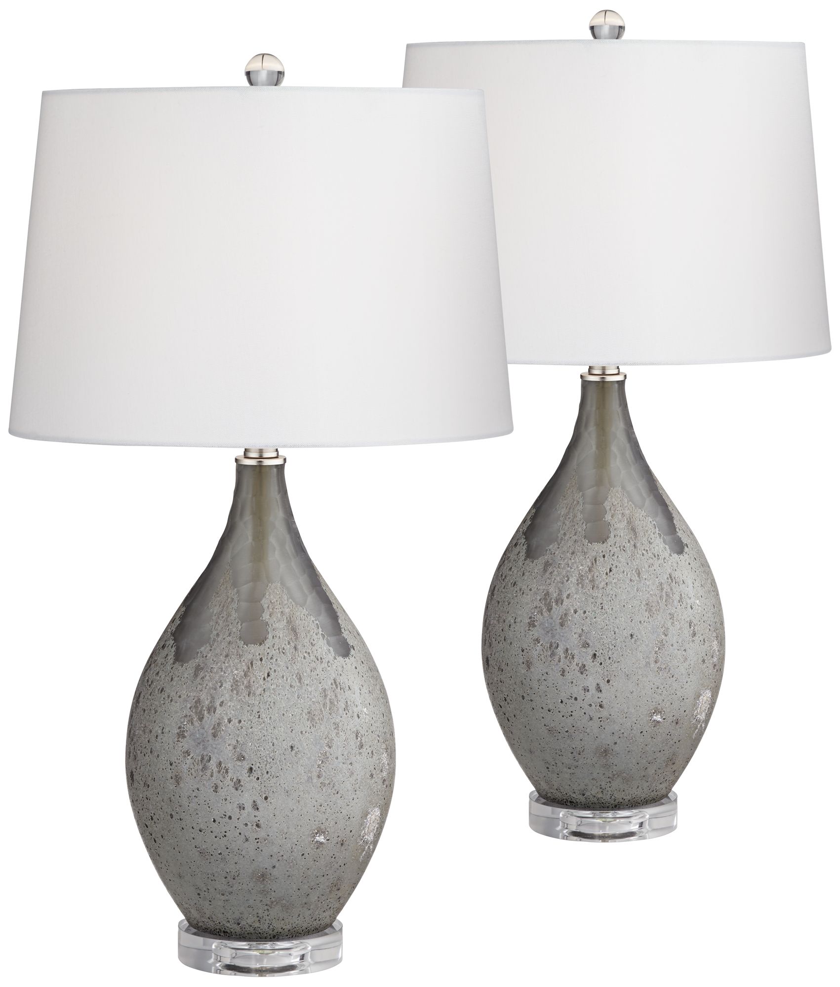 Volcanic Shimmer Smoke Gray Table Lamp Set of 2 37F27 Lamps Plus