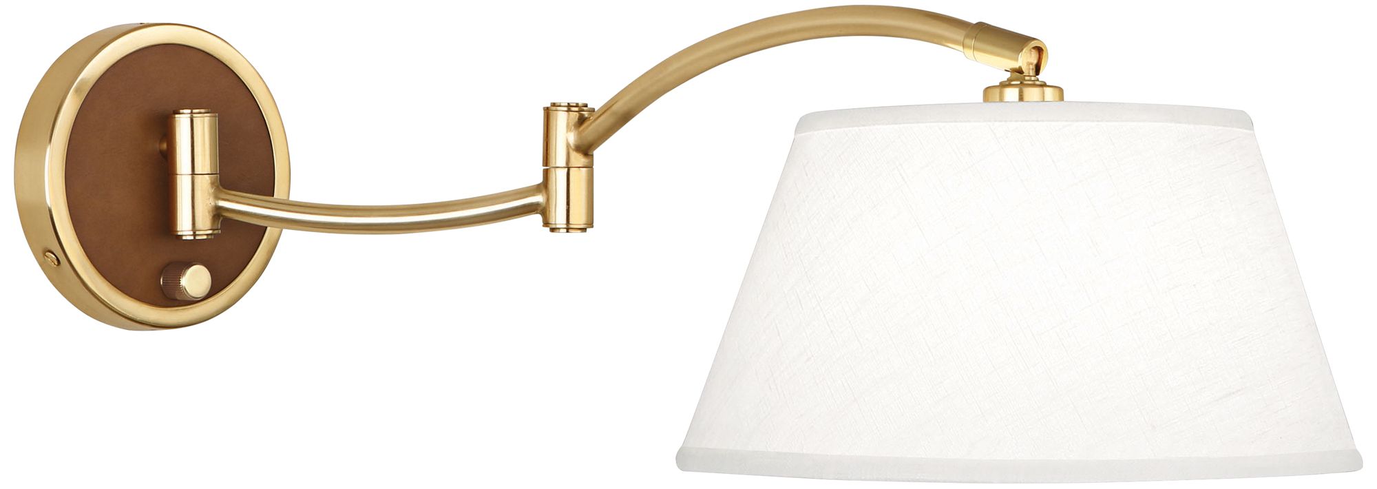 Robert Abbey Kyoto Modern Brass Plug-In Swing Arm Wall Lamp