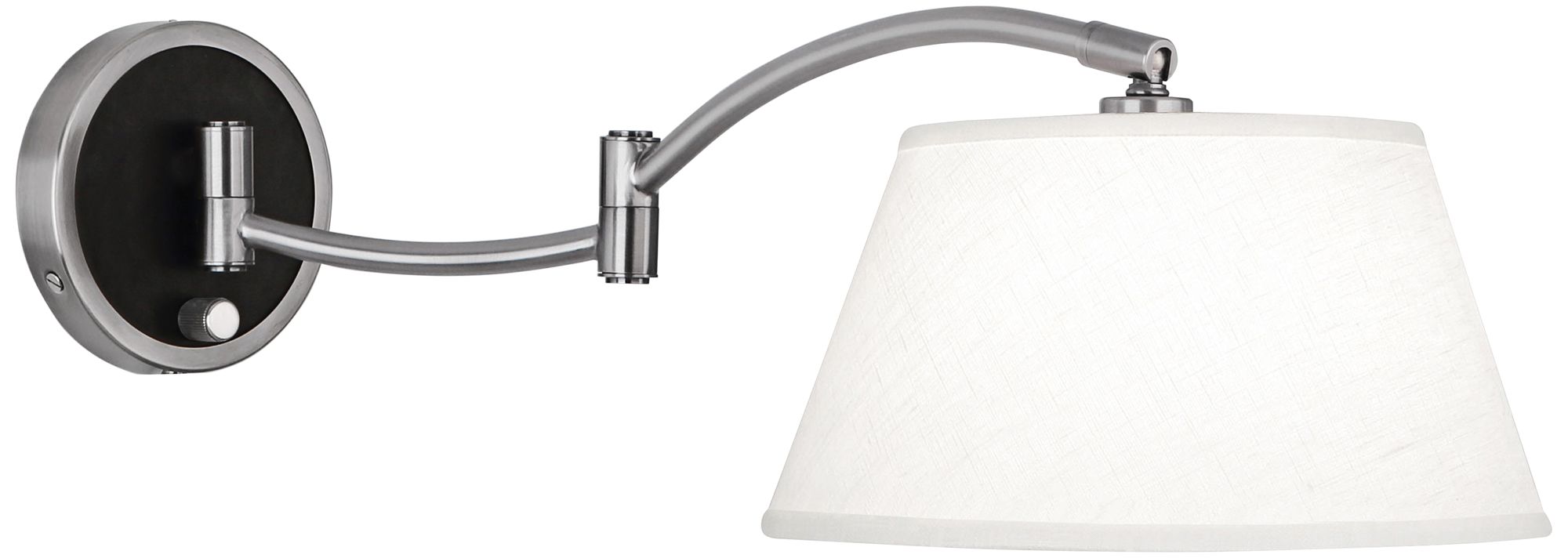 Kyoto Dark Antique Nickel Plug-In Swing Arm Wall Lamp