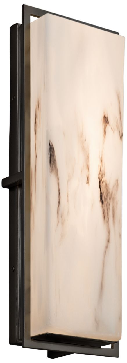 LumenAria Avalon 18" High Matte Black LED Outdoor Wall Light
