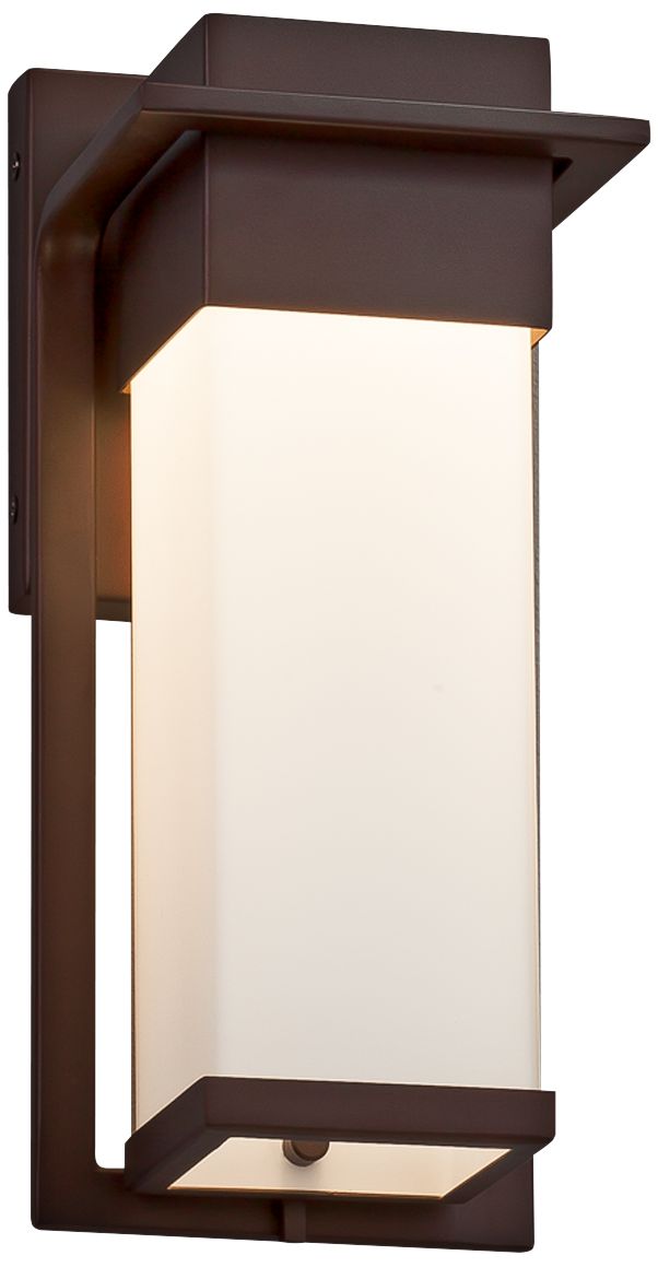 Fusion Pacific 12"H Opal Glass Bronze LED Outdoor Wall Light
