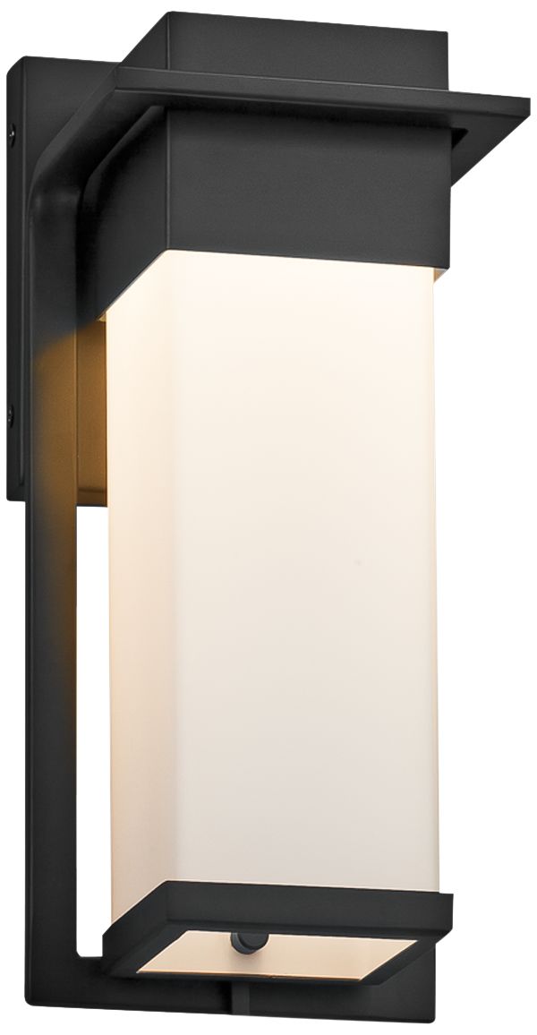Fusion Pacific 12"H Opal Glass Black LED Outdoor Wall Light