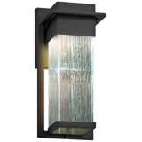 Fusion Pacific 12&quot; High Rain Glass Black LED Outdoor Wall Light