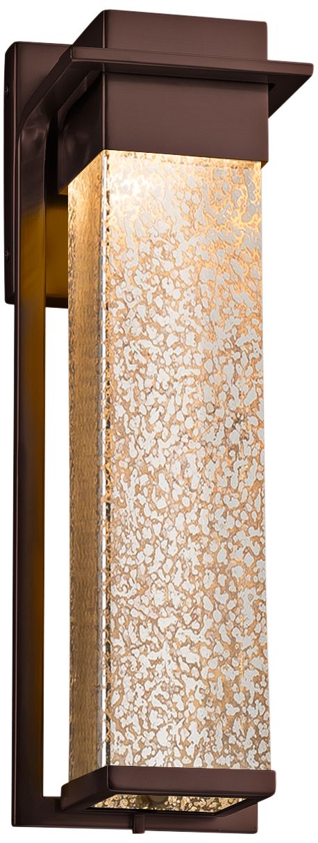 Fusion Pacific 16 1/2" High Glass Bronze LED Outdoor Wall Light
