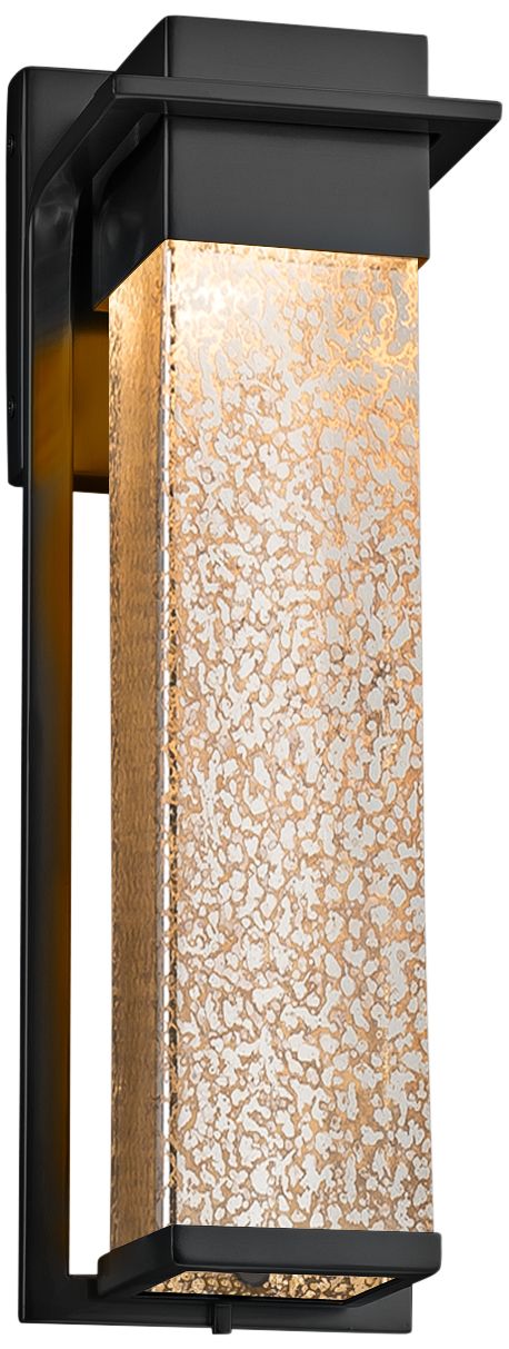 Fusion Pacific 16 1/2" High Glass Black LED Outdoor Wall Light