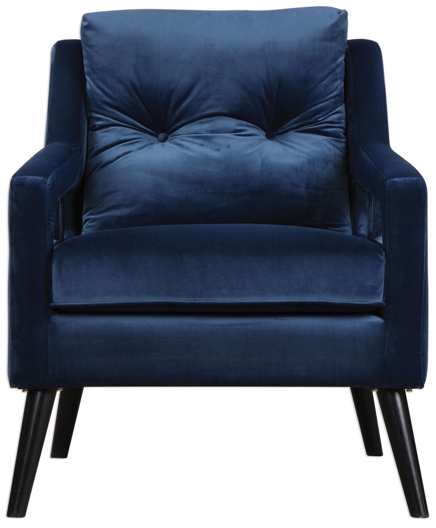 Uttermost O'Brien Ink Blue Velvet Button-Tufted Armchair