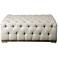 Uttermost Kaniel Antique White Fabric Button-Tufted Bench