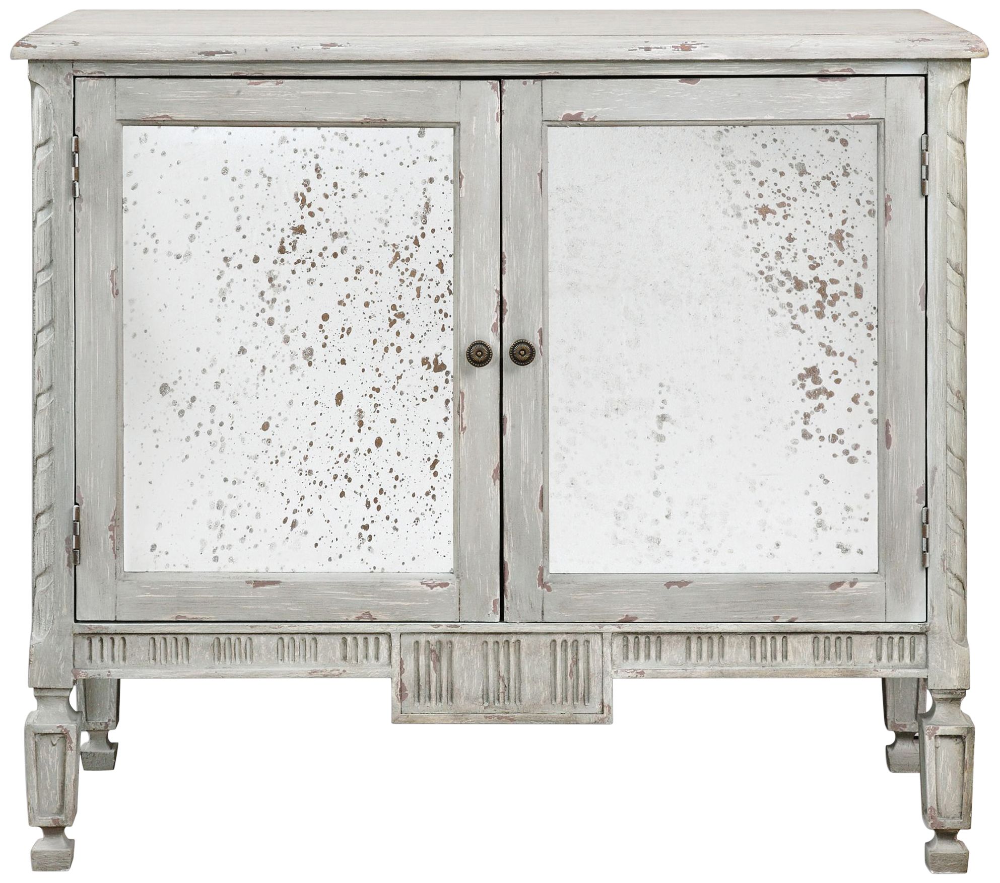 Okorie 42" Wide Warm Blue And Gray 2-Door Console Cabinet