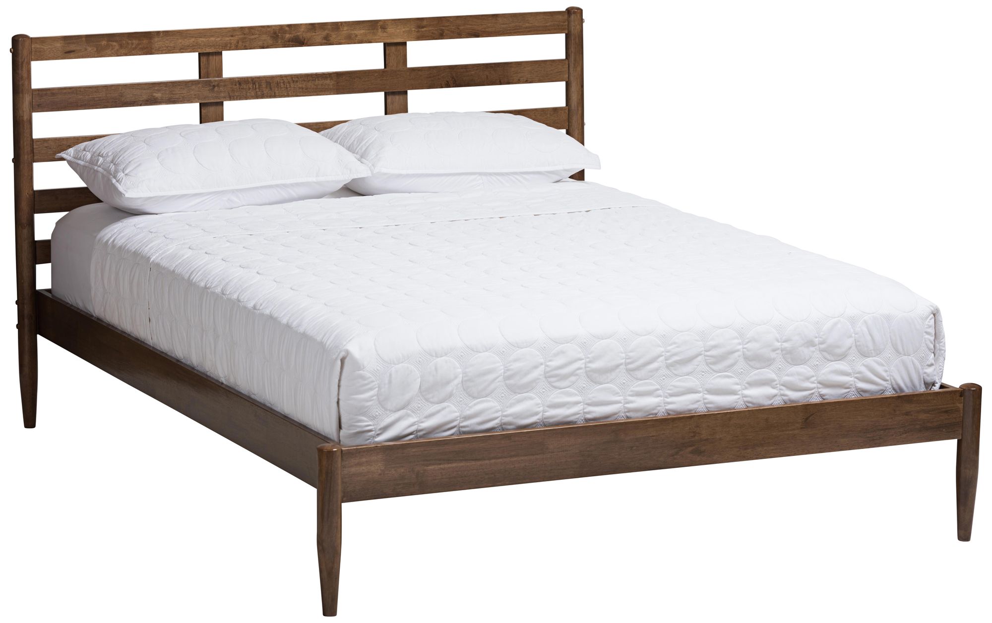 Baxton Studio Opal Walnut Wood Platform Bed