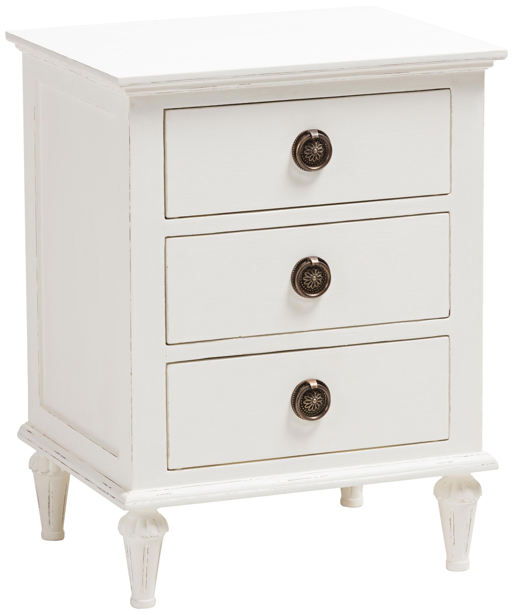Venezia 19 3/4" Wide Whitewash Finish 3-Drawer Nightstand