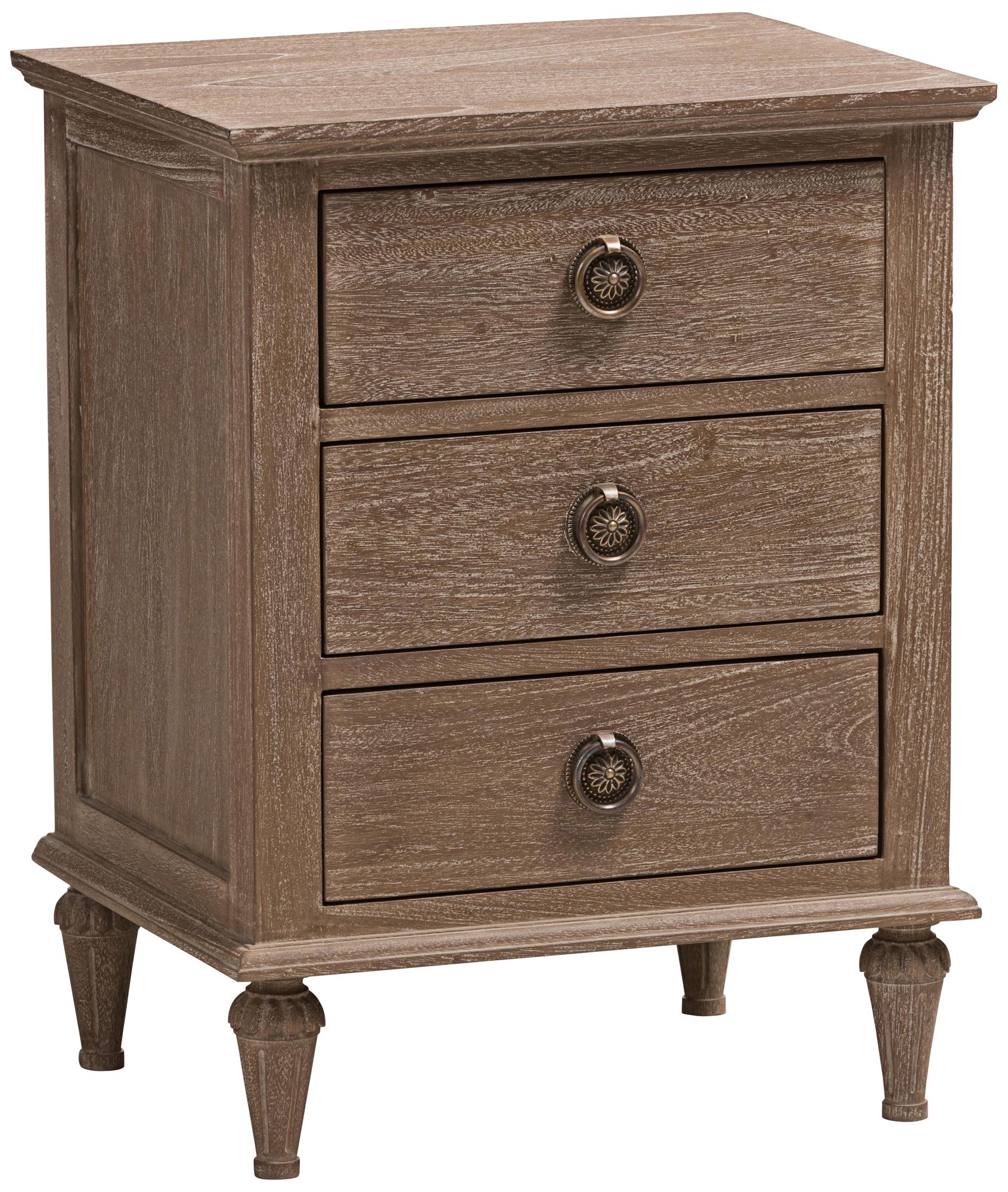Venezia 19 3/4" Wide Gray Wash 3-Drawer Nightstand