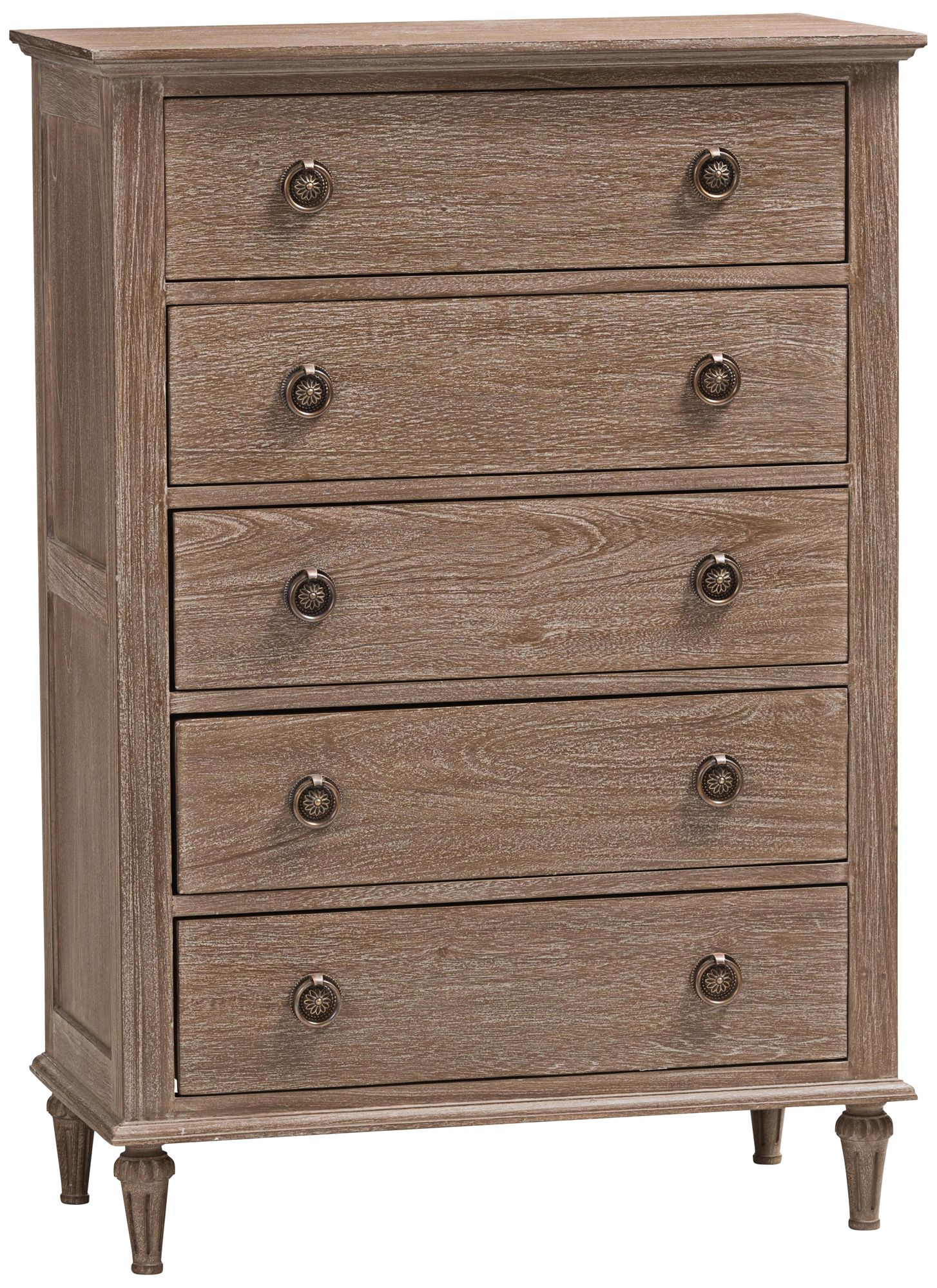 Venezia 45 1/4" High Gray Wash 5-Drawer Chest
