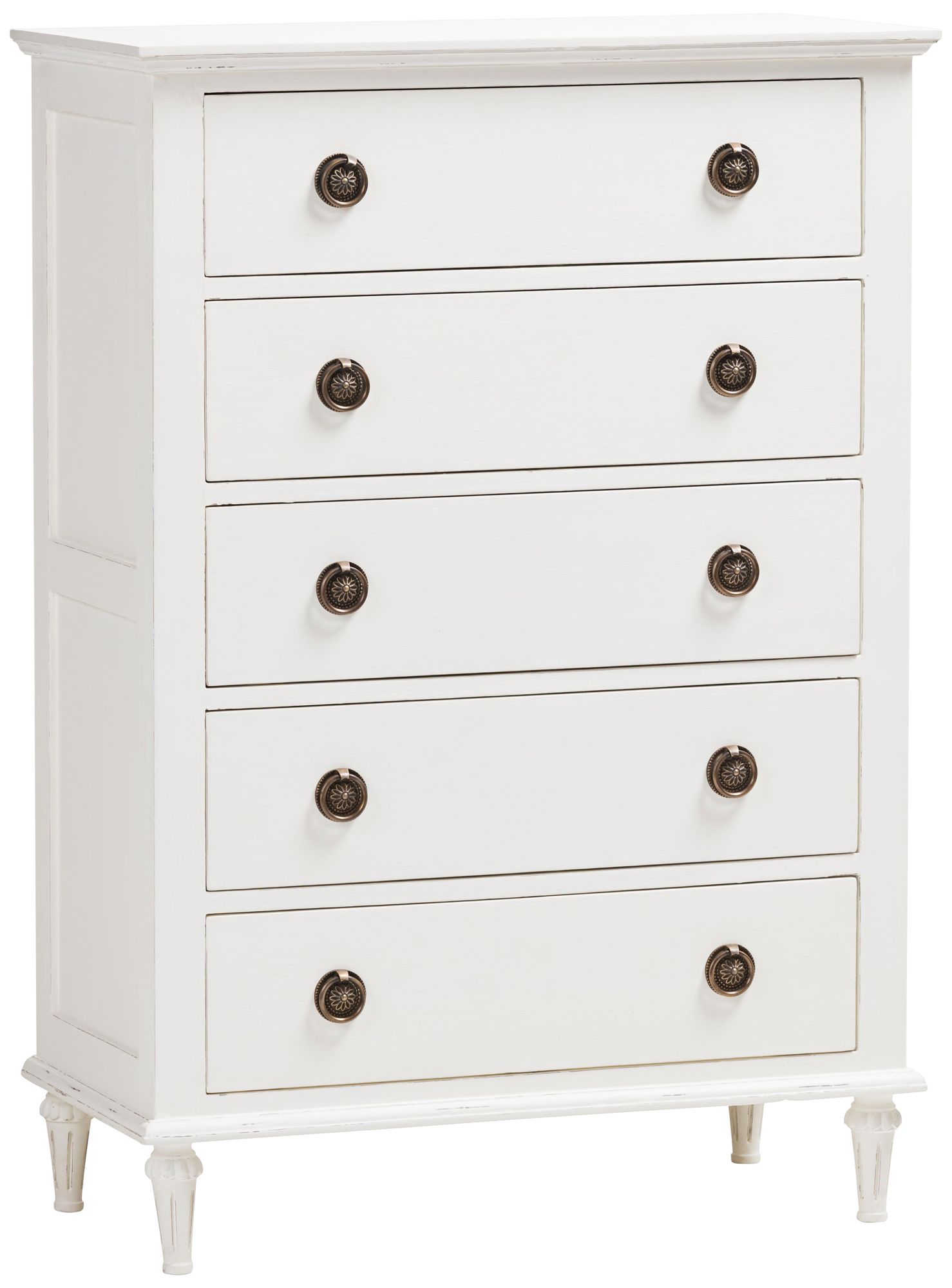 Venezia 45 1/4" High Whitewash Finish 5-Drawer Chest