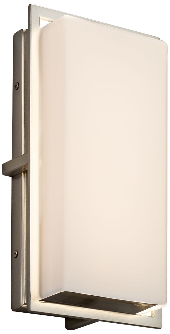 Fusion Avalon 12" High Opal Glass Nickel LED Outdoor Wall Light