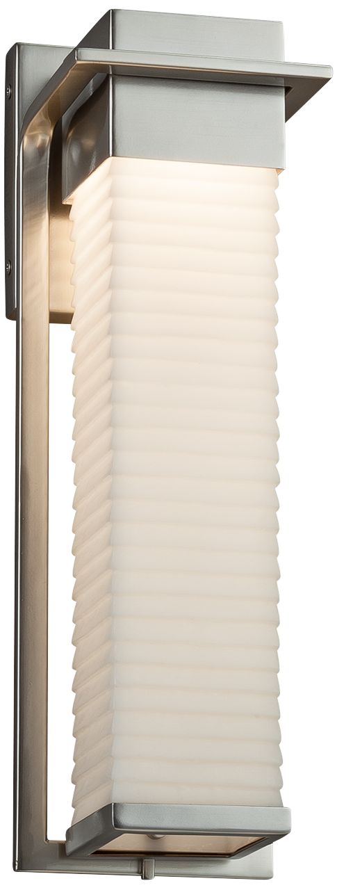 Porcelina Pacific 16 1/2" High Nickel LED Outdoor Wall Light